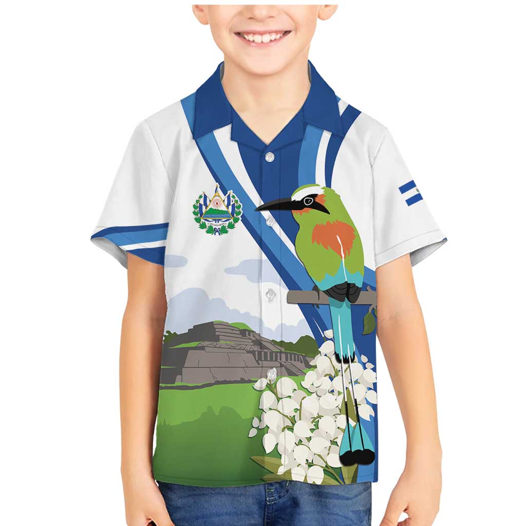 El Salvador Tazumal Family Matching Mermaid Dress and Hawaiian Shirt Flor de Izote with Torogoz Bird - Wonder Print Shop