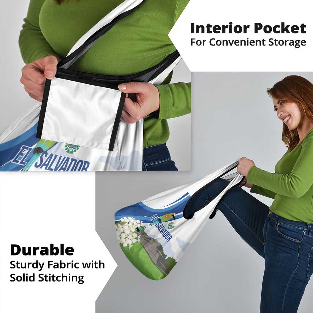 El Salvador Tazumal Grocery Bag Flor de Izote with Torogoz Bird - Wonder Print Shop