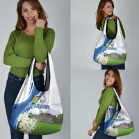 El Salvador Tazumal Grocery Bag Flor de Izote with Torogoz Bird - Wonder Print Shop