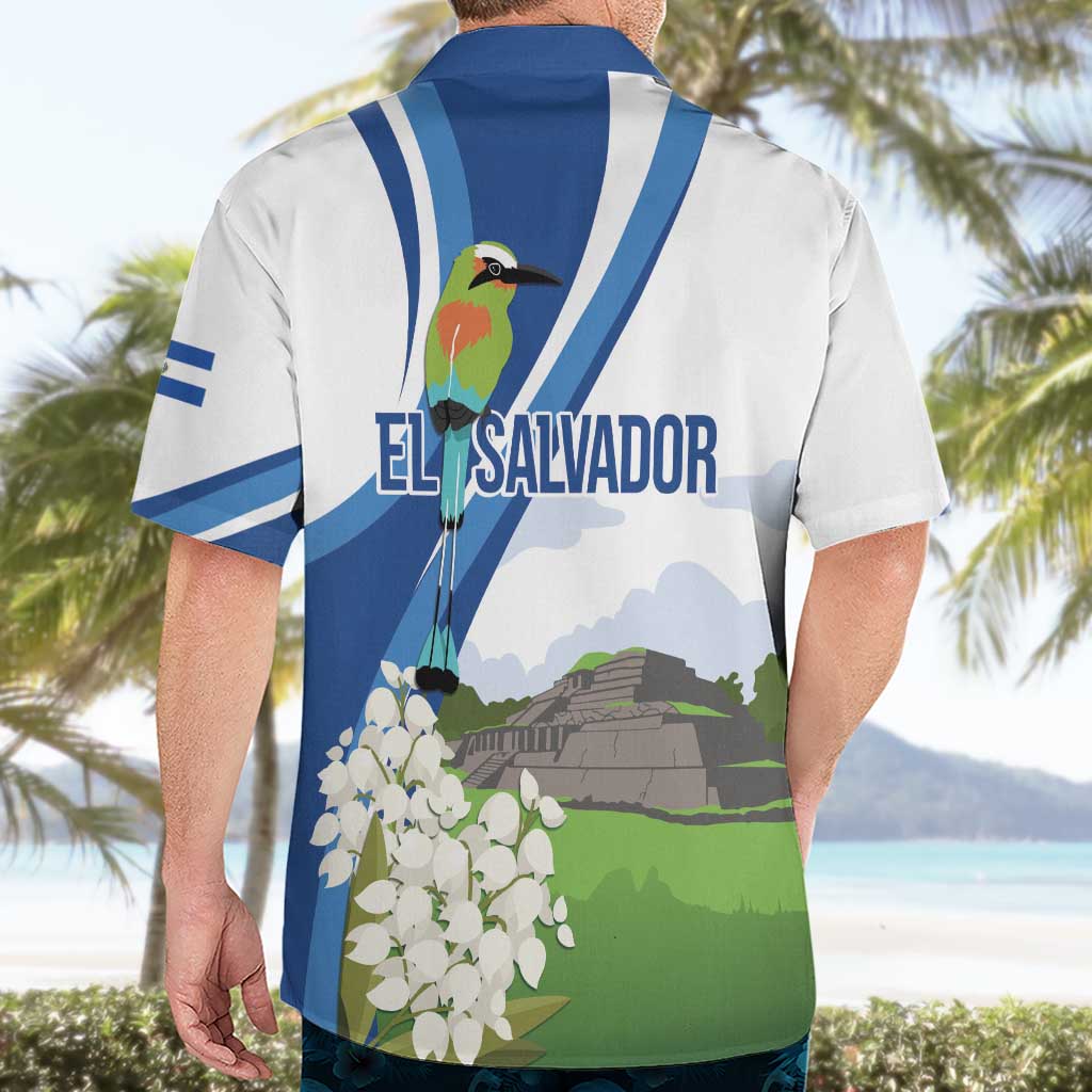 El Salvador Tazumal Hawaiian Shirt Flor de Izote with Torogoz Bird - Wonder Print Shop