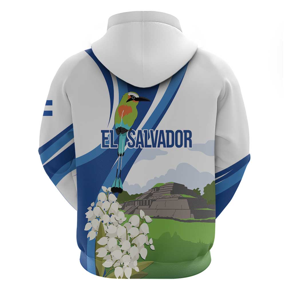 El Salvador Tazumal Hoodie Flor de Izote with Torogoz Bird - Wonder Print Shop