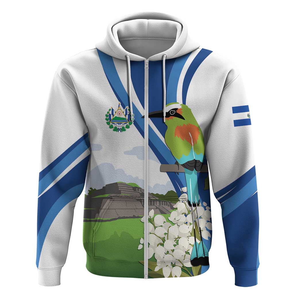 El Salvador Tazumal Hoodie Flor de Izote with Torogoz Bird - Wonder Print Shop