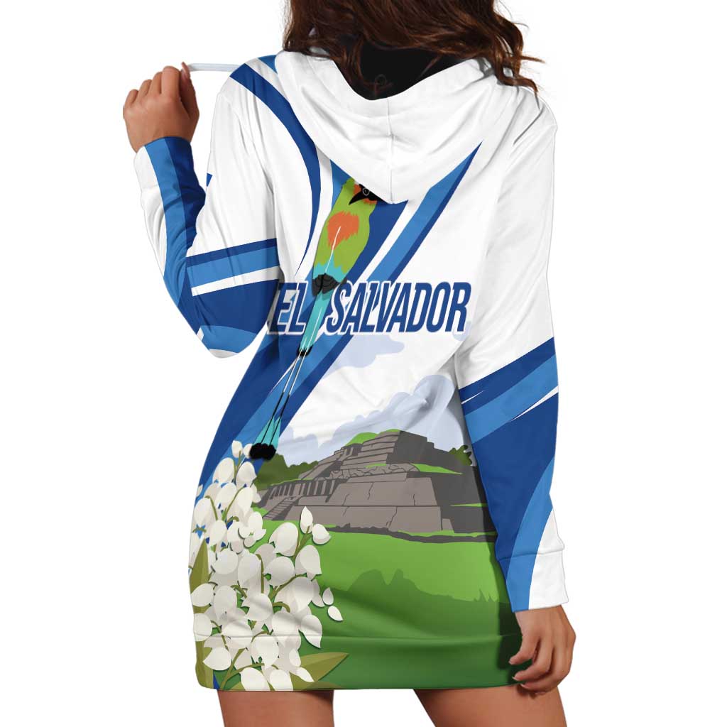 El Salvador Tazumal Hoodie Dress Flor de Izote with Torogoz Bird - Wonder Print Shop