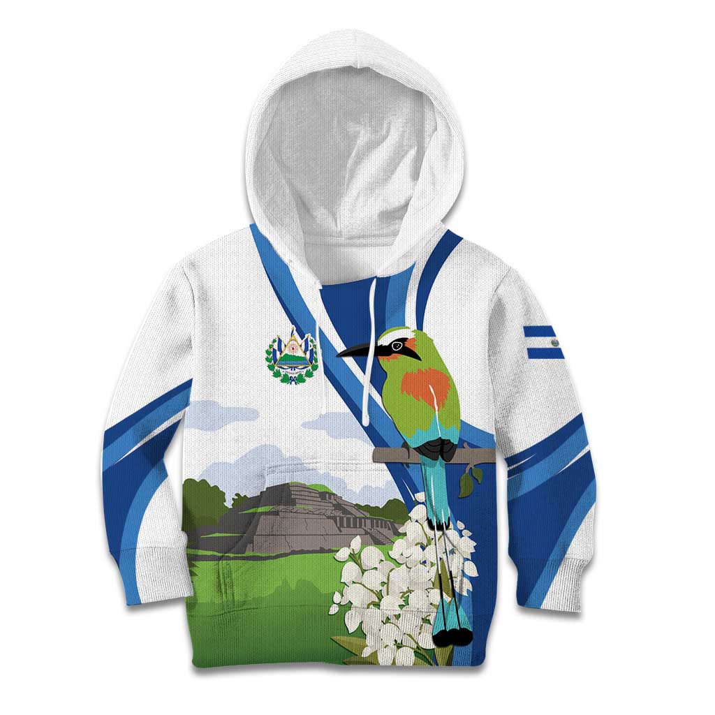 El Salvador Tazumal Kid Hoodie Flor de Izote with Torogoz Bird - Wonder Print Shop