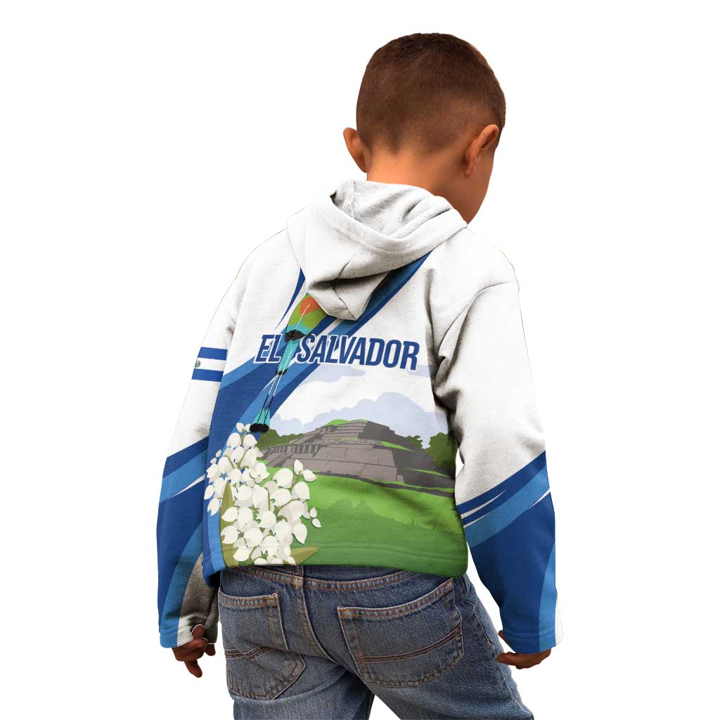 El Salvador Tazumal Kid Hoodie Flor de Izote with Torogoz Bird - Wonder Print Shop