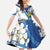 El Salvador Tazumal Kid Short Sleeve Dress Flor de Izote with Torogoz Bird - Wonder Print Shop