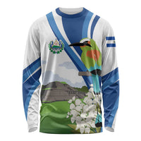 El Salvador Tazumal Long Sleeve Shirt Flor de Izote with Torogoz Bird - Wonder Print Shop