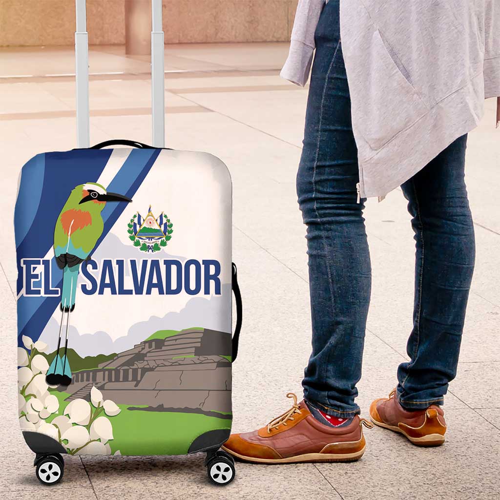 El Salvador Tazumal Luggage Cover Flor de Izote with Torogoz Bird - Wonder Print Shop