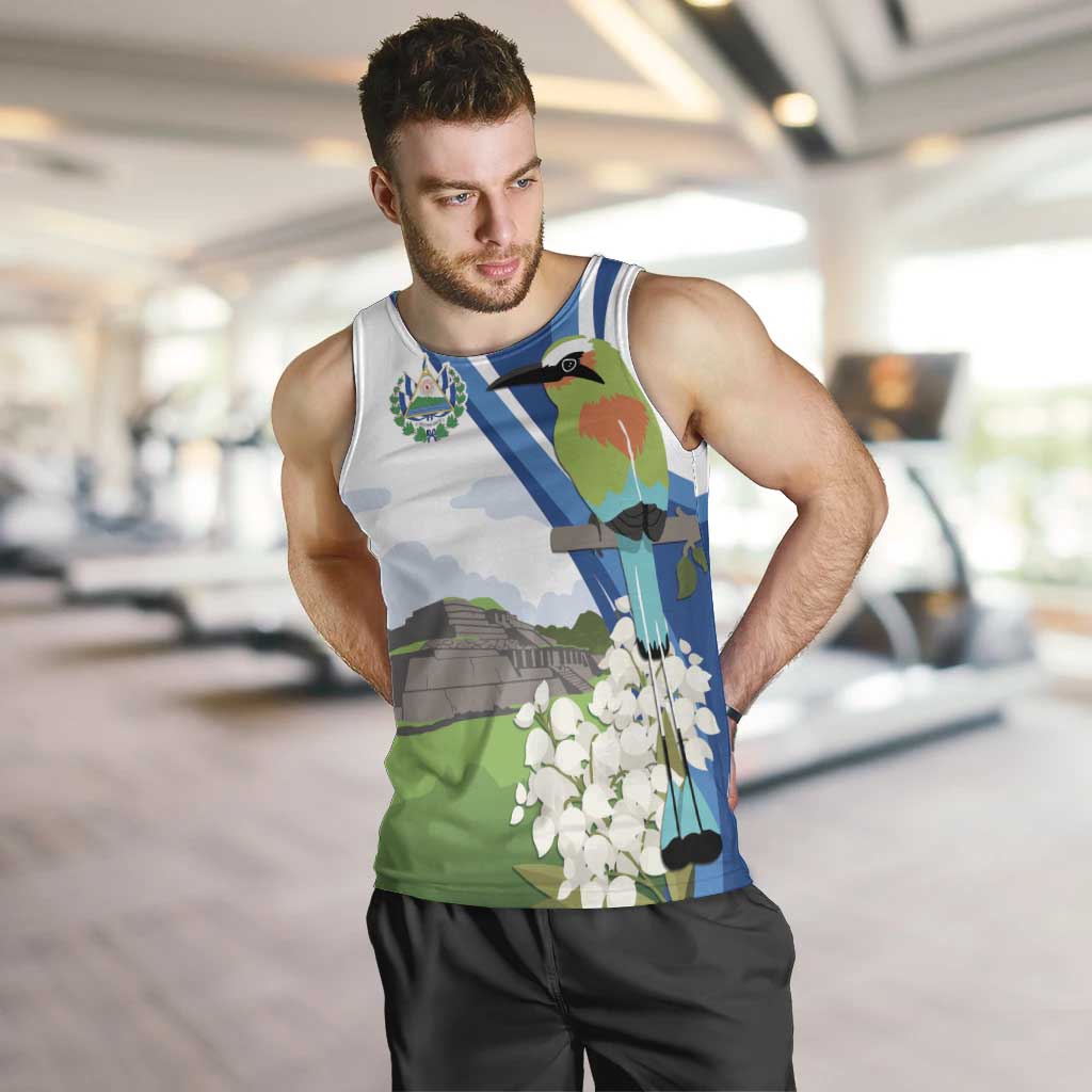 El Salvador Tazumal Men Tank Top Flor de Izote with Torogoz Bird - Wonder Print Shop