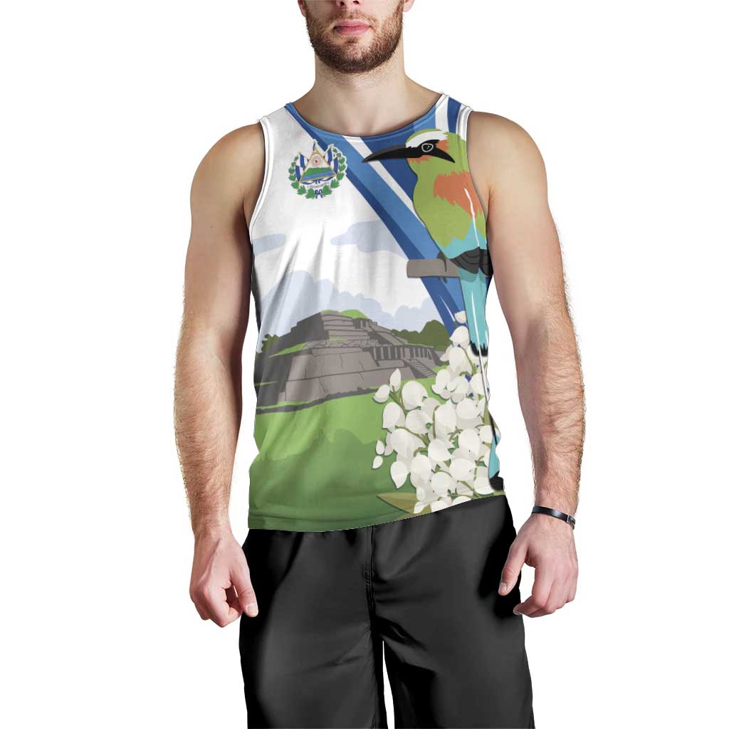 El Salvador Tazumal Men Tank Top Flor de Izote with Torogoz Bird - Wonder Print Shop