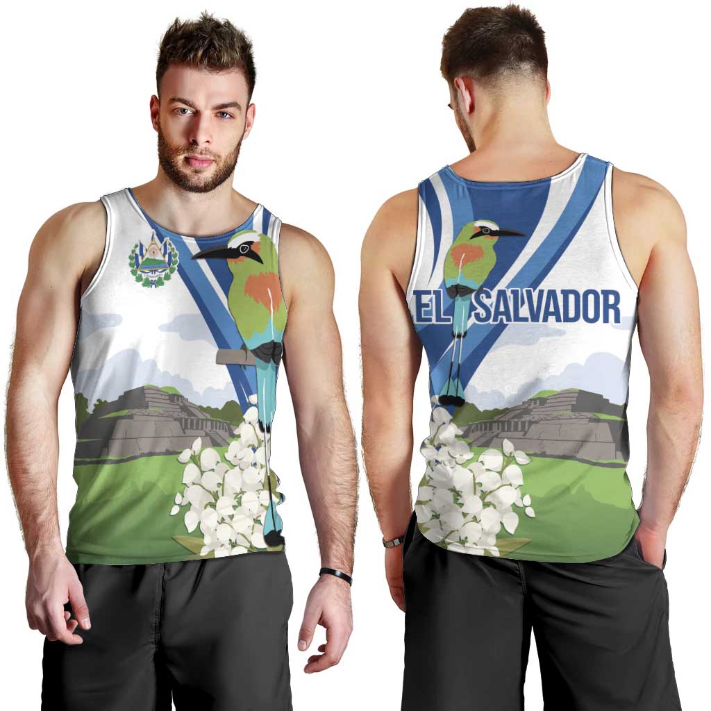 El Salvador Tazumal Men Tank Top Flor de Izote with Torogoz Bird - Wonder Print Shop