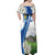 El Salvador Tazumal Off Shoulder Maxi Dress Flor de Izote with Torogoz Bird - Wonder Print Shop