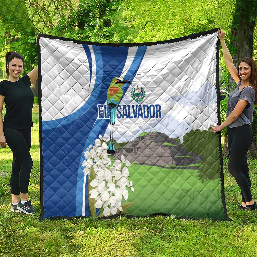 El Salvador Tazumal Quilt Flor de Izote with Torogoz Bird - Wonder Print Shop
