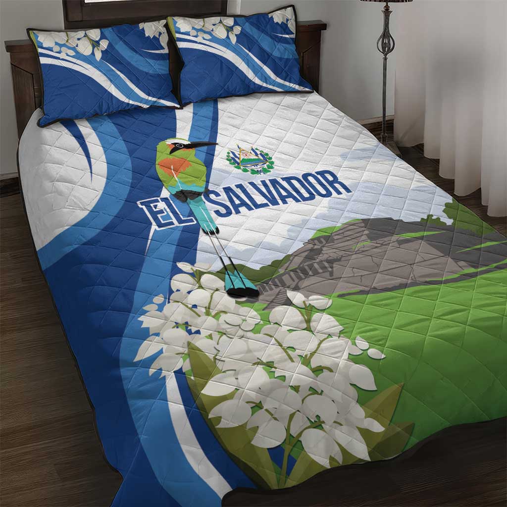 El Salvador Tazumal Quilt Bed Set Flor de Izote with Torogoz Bird - Wonder Print Shop