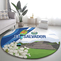 El Salvador Tazumal Round Carpet Flor de Izote with Torogoz Bird - Wonder Print Shop