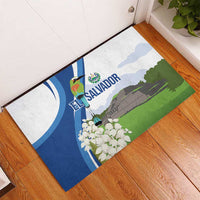 El Salvador Tazumal Rubber Doormat Flor de Izote with Torogoz Bird - Wonder Print Shop