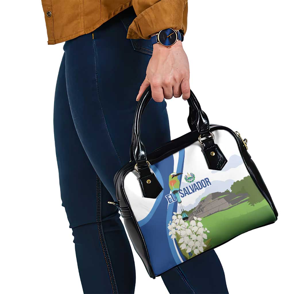 El Salvador Tazumal Shoulder Handbag Flor de Izote with Torogoz Bird - Wonder Print Shop