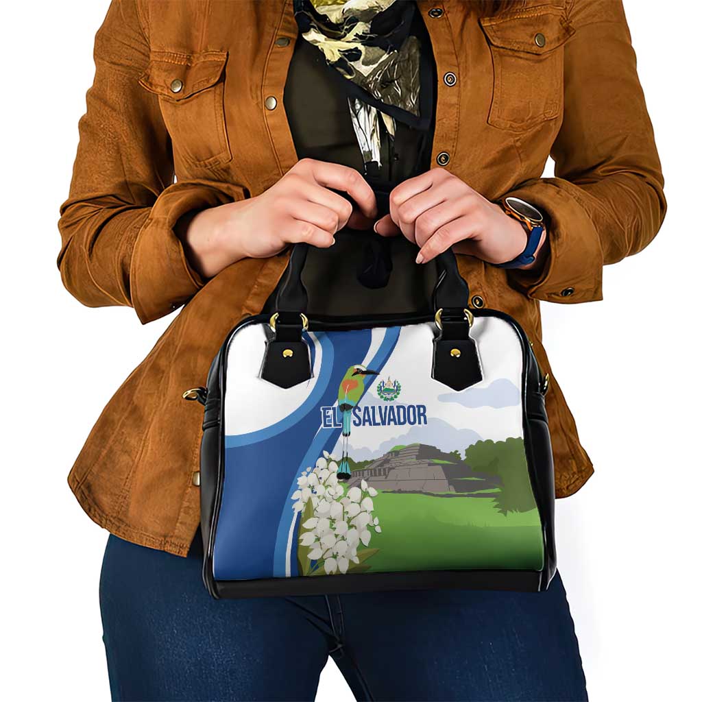 El Salvador Tazumal Shoulder Handbag Flor de Izote with Torogoz Bird - Wonder Print Shop