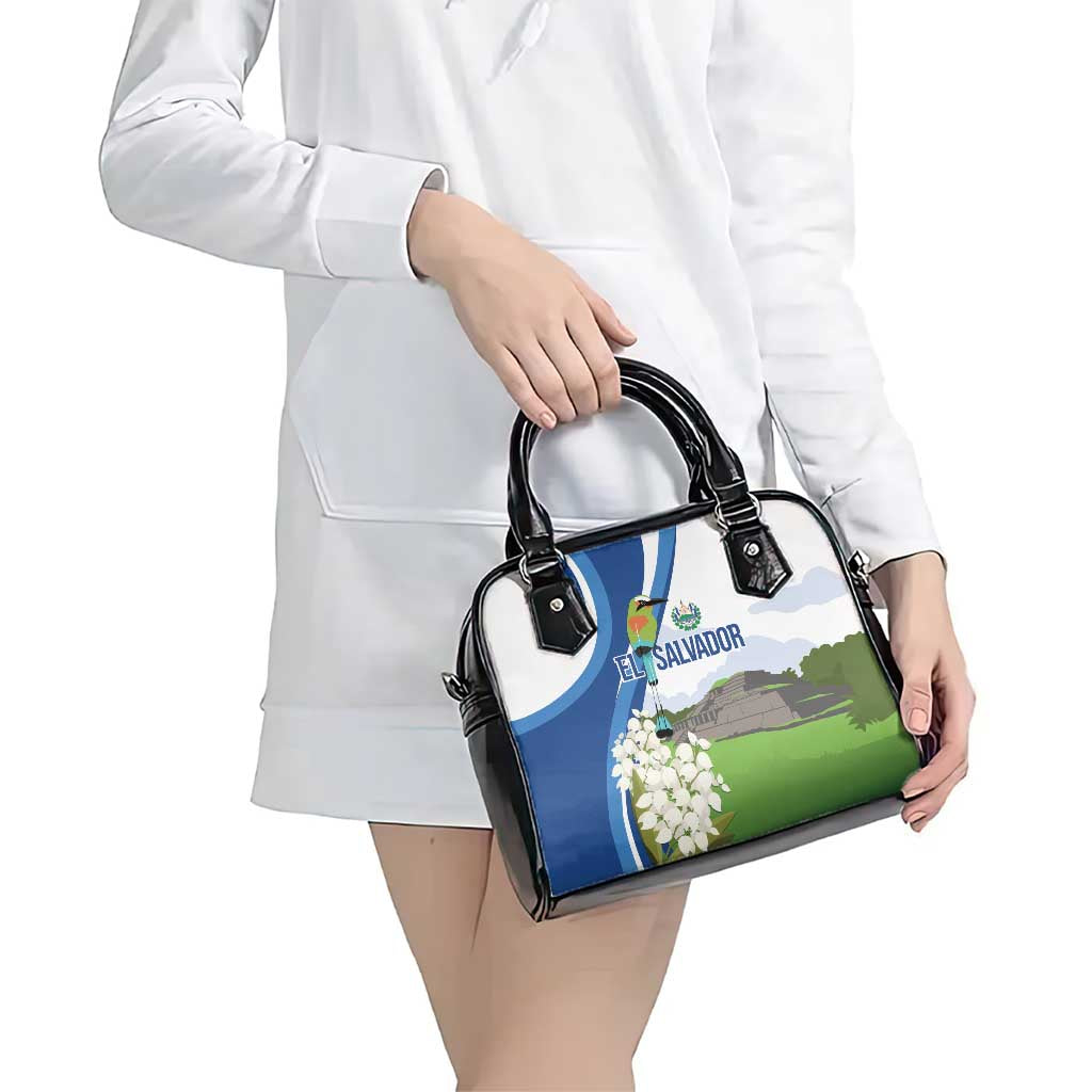 El Salvador Tazumal Shoulder Handbag Flor de Izote with Torogoz Bird - Wonder Print Shop