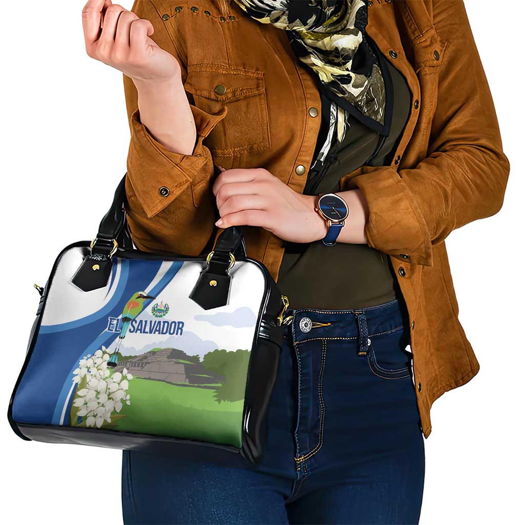 El Salvador Tazumal Shoulder Handbag Flor de Izote with Torogoz Bird - Wonder Print Shop