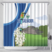 El Salvador Tazumal Shower Curtain Flor de Izote with Torogoz Bird - Wonder Print Shop