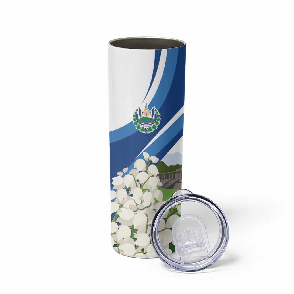 El Salvador Tazumal Skinny Tumbler Flor de Izote with Torogoz Bird - Wonder Print Shop