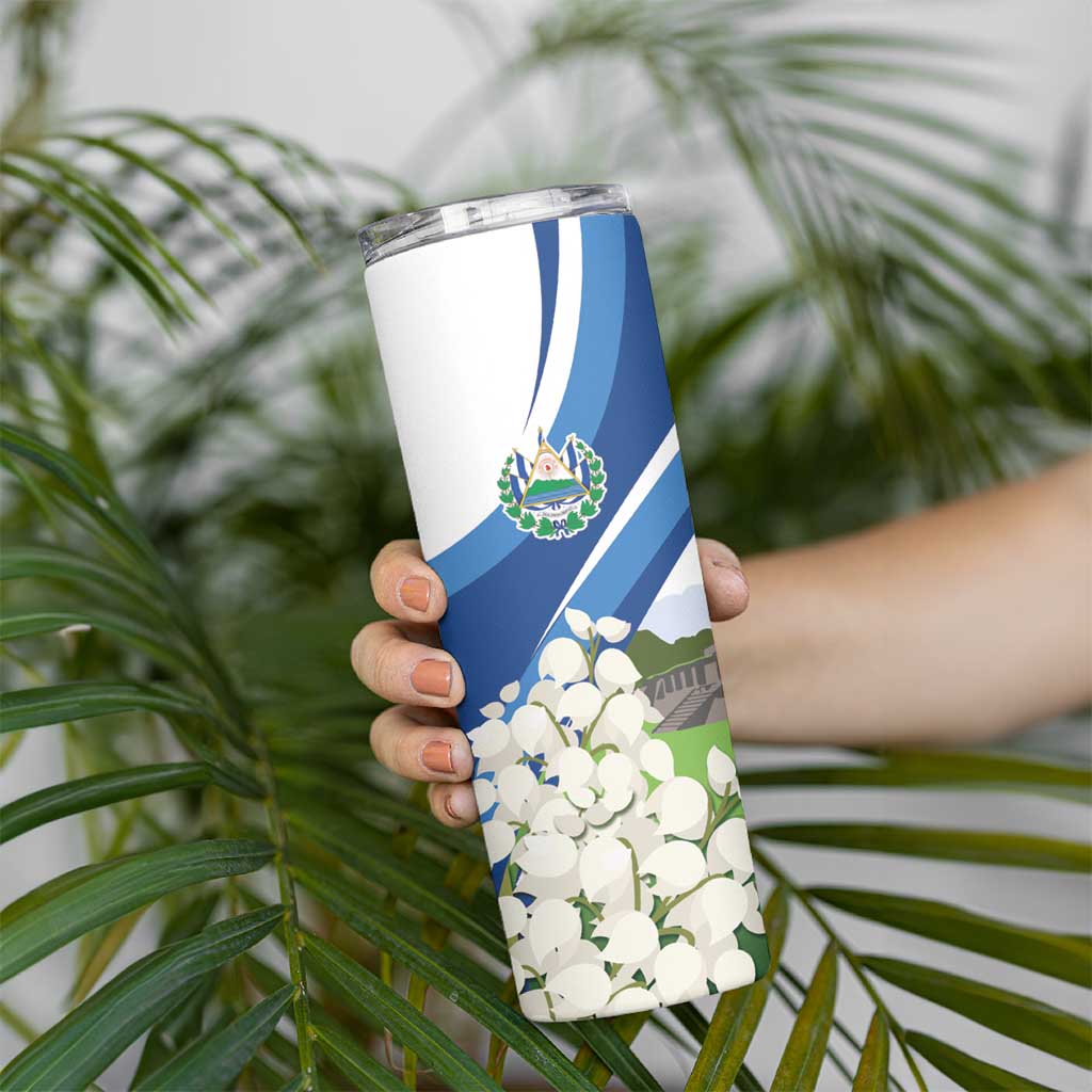 El Salvador Tazumal Skinny Tumbler Flor de Izote with Torogoz Bird - Wonder Print Shop