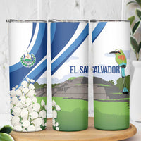 El Salvador Tazumal Skinny Tumbler Flor de Izote with Torogoz Bird - Wonder Print Shop