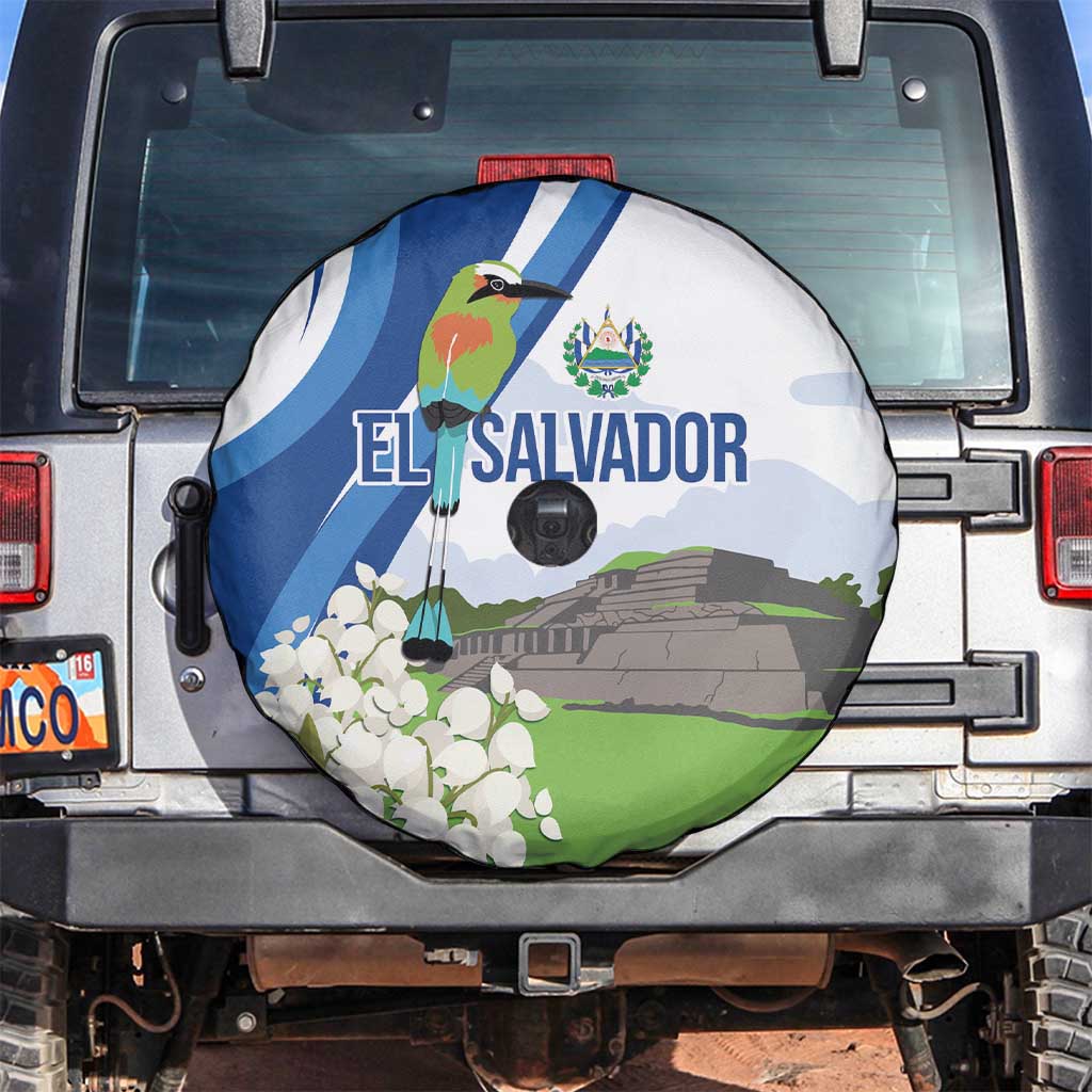 El Salvador Tazumal Spare Tire Cover Flor de Izote with Torogoz Bird - Wonder Print Shop