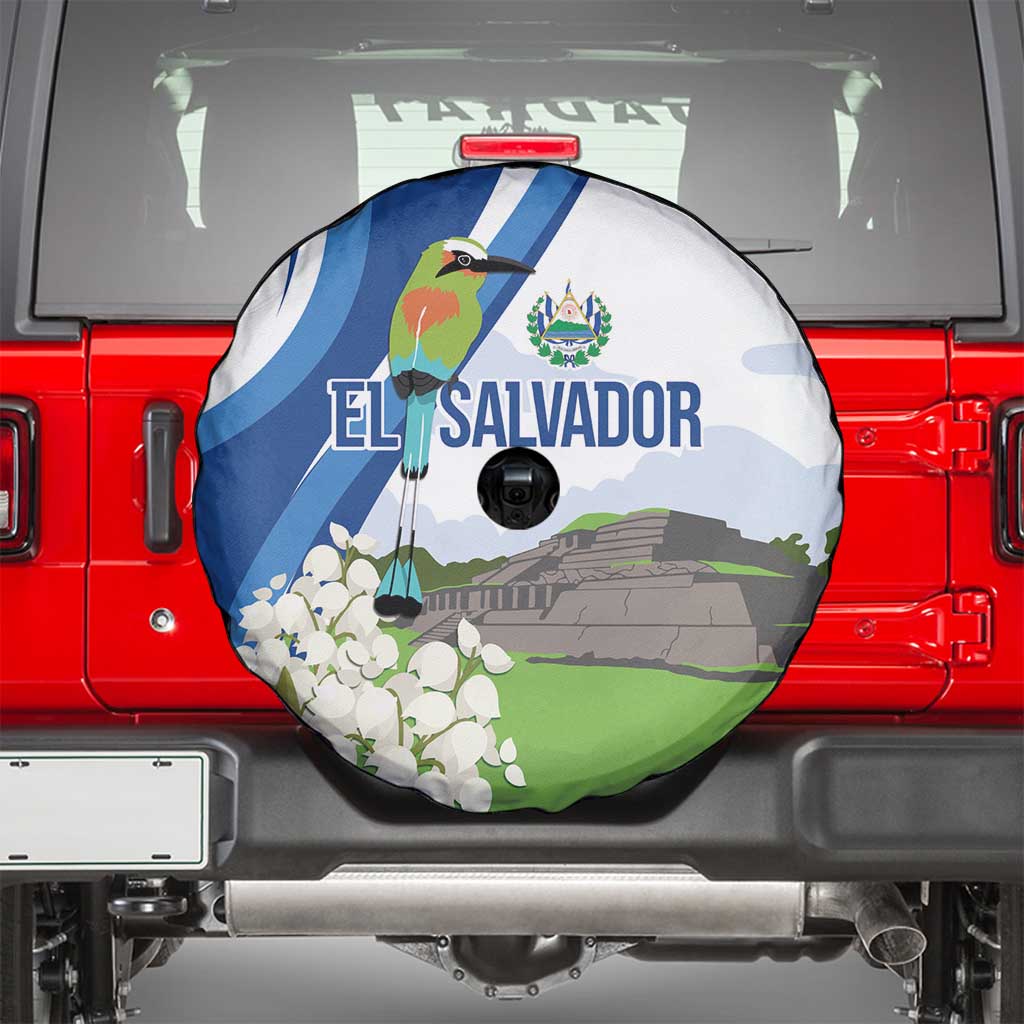 El Salvador Tazumal Spare Tire Cover Flor de Izote with Torogoz Bird - Wonder Print Shop