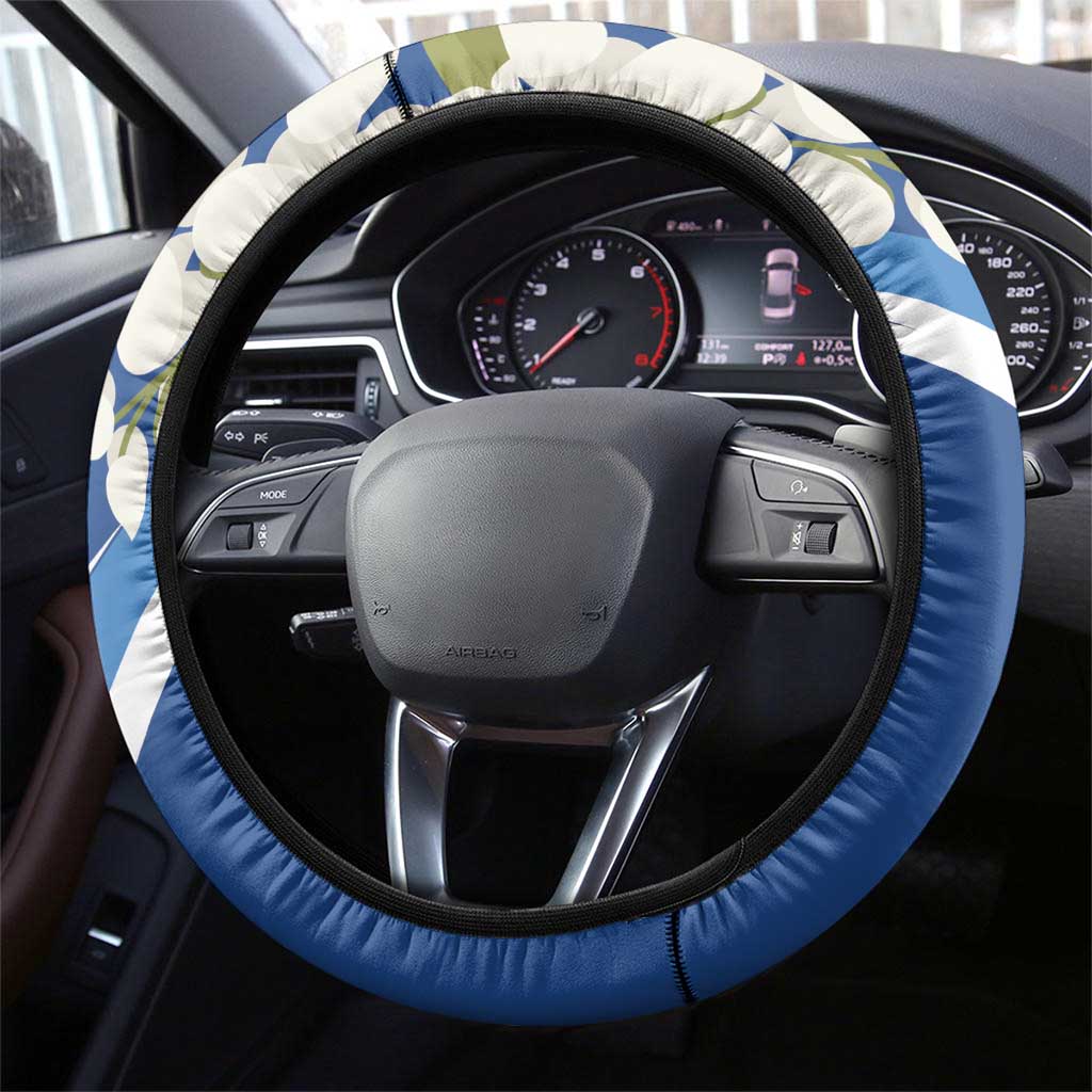 El Salvador Tazumal Steering Wheel Cover Flor de Izote with Torogoz Bird - Wonder Print Shop