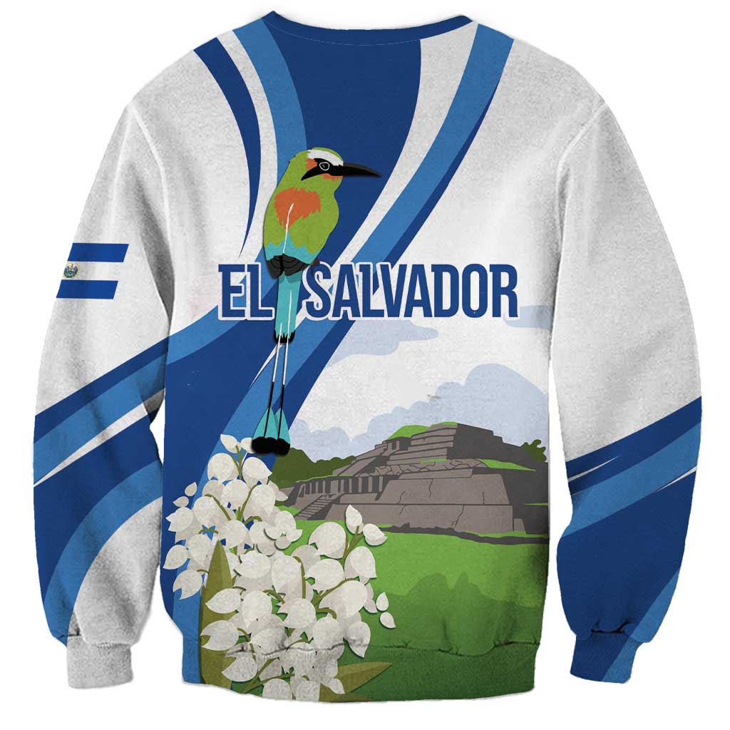 El Salvador Tazumal Sweatshirt Flor de Izote with Torogoz Bird - Wonder Print Shop