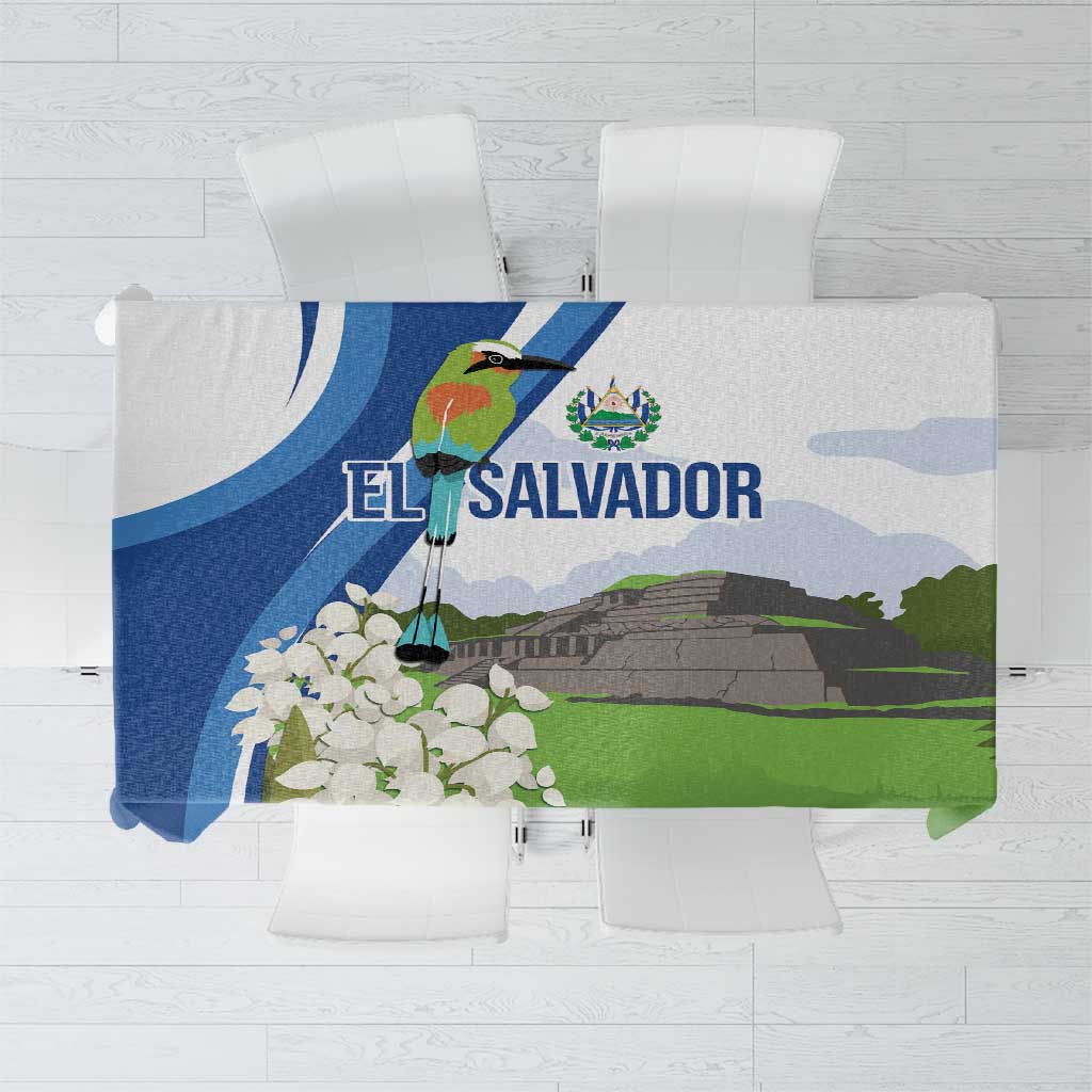 El Salvador Tazumal Tablecloth Flor de Izote with Torogoz Bird - Wonder Print Shop