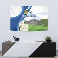 El Salvador Tazumal Tapestry Flor de Izote with Torogoz Bird - Wonder Print Shop