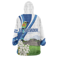 El Salvador Tazumal Wearable Blanket Hoodie Flor de Izote with Torogoz Bird - Wonder Print Shop