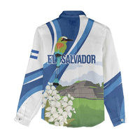 El Salvador Tazumal Women Casual Shirt Flor de Izote with Torogoz Bird - Wonder Print Shop