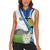 El Salvador Tazumal Women Sleeveless Polo Shirt Flor de Izote with Torogoz Bird - Wonder Print Shop
