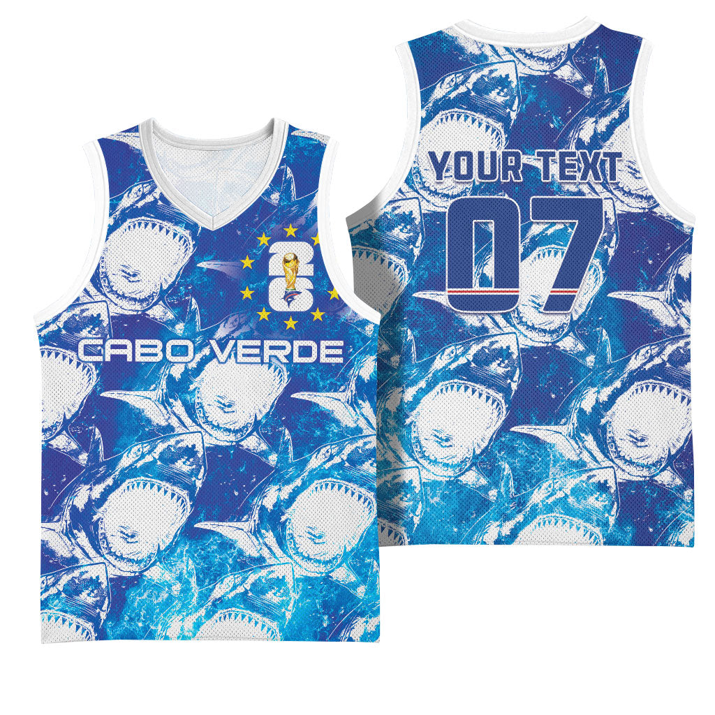 Cabo Verde WC2026 Prematch Guernsey Inspired Custom Basketball Jersey Tubaroes Azuis Making History