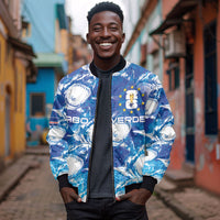 Cabo Verde WC2026 Prematch Guernsey Inspired Custom Bomber Jacket Tubaroes Azuis Making History