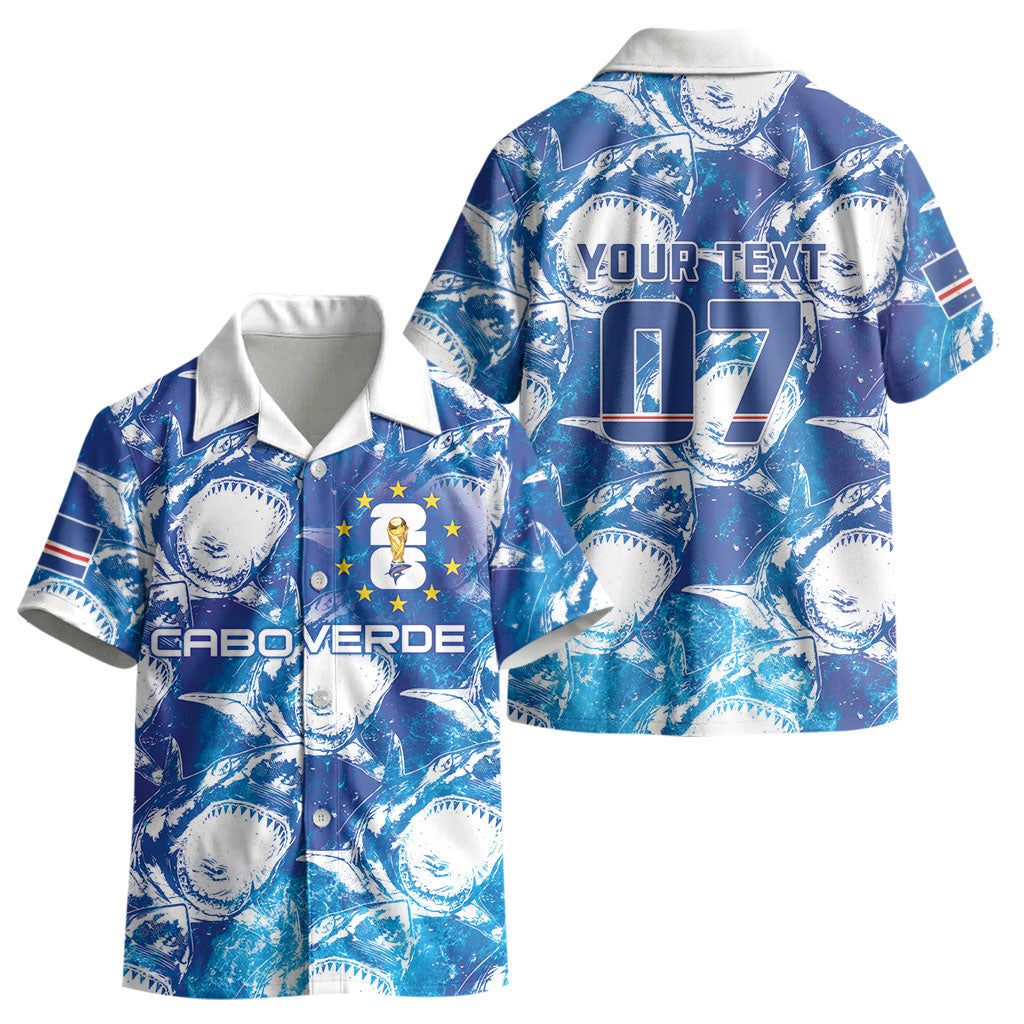 Cabo Verde WC2026 Prematch Guernsey Inspired Custom Kid Hawaiian Shirt Tubaroes Azuis Making History LT7