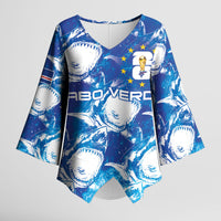 Cabo Verde WC2026 Prematch Guernsey Inspired Custom Kimono Sleeve Blouse Tubaroes Azuis Making History