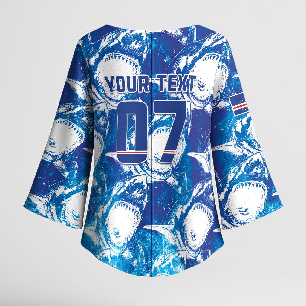 Cabo Verde WC2026 Prematch Guernsey Inspired Custom Kimono Sleeve Blouse Tubaroes Azuis Making History