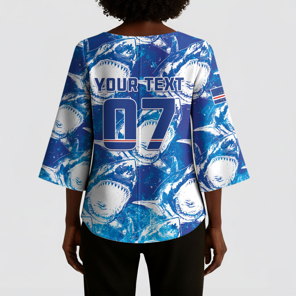 Cabo Verde WC2026 Prematch Guernsey Inspired Custom Kimono Sleeve Blouse Tubaroes Azuis Making History
