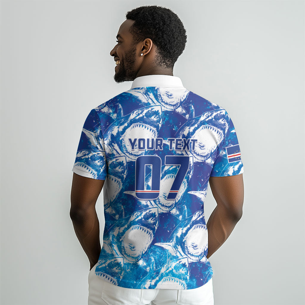 Cabo Verde WC2026 Prematch Guernsey Inspired Custom Polo Shirt Tubaroes Azuis Making History LT7