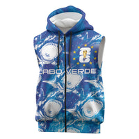 Cabo Verde WC2026 Prematch Guernsey Inspired Custom Sleeveless Zip Hoodie Tubaroes Azuis Making History
