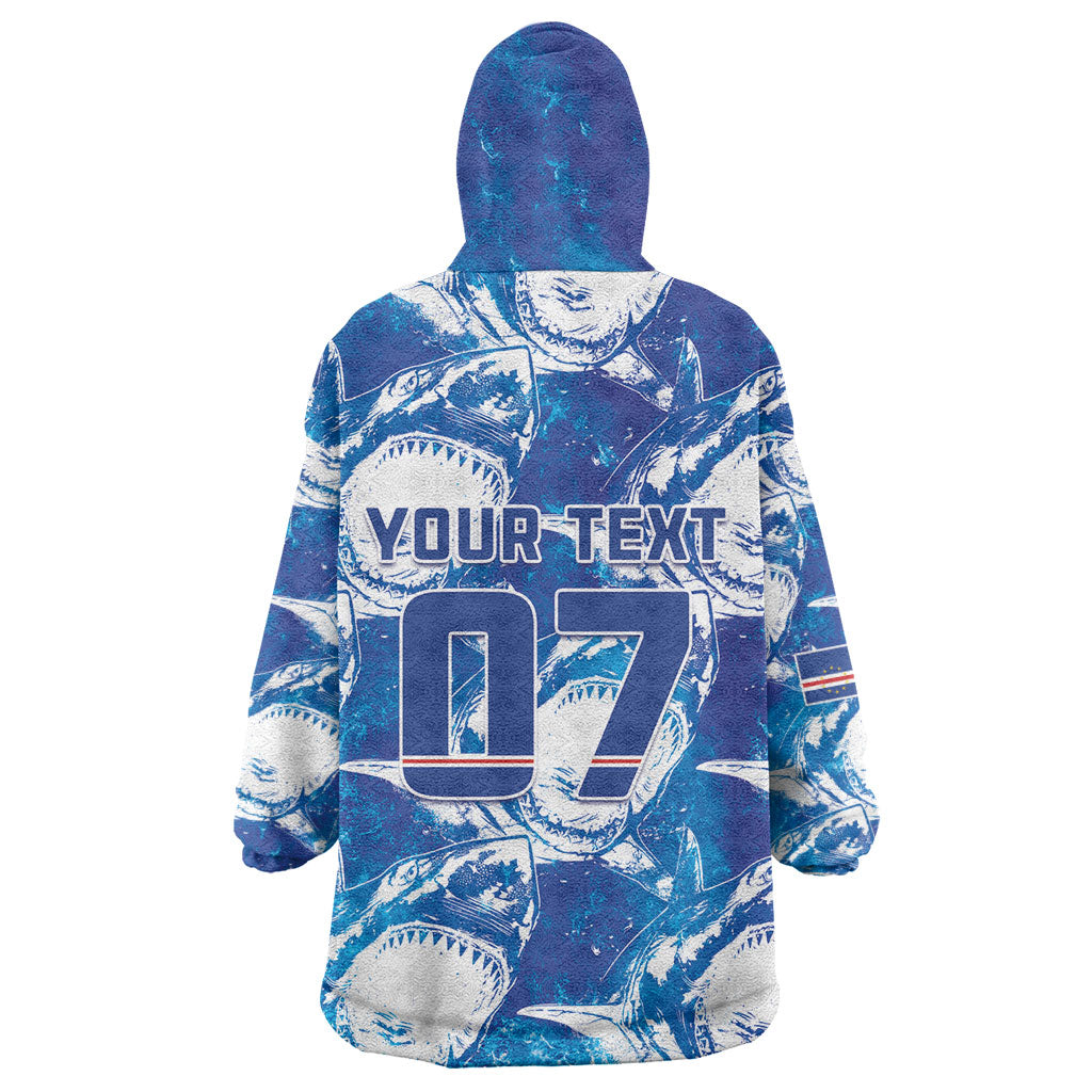 Cabo Verde WC2026 Prematch Guernsey Inspired Custom Wearable Blanket Hoodie Tubaroes Azuis Making History