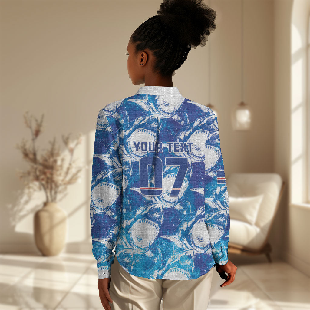 Cabo Verde WC2026 Prematch Guernsey Inspired Custom Women Casual Shirt Tubaroes Azuis Making History