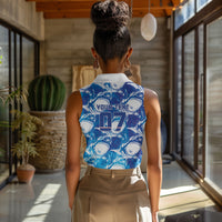 Cabo Verde WC2026 Prematch Guernsey Inspired Custom Women Sleeveless Polo Shirt Tubaroes Azuis Making History
