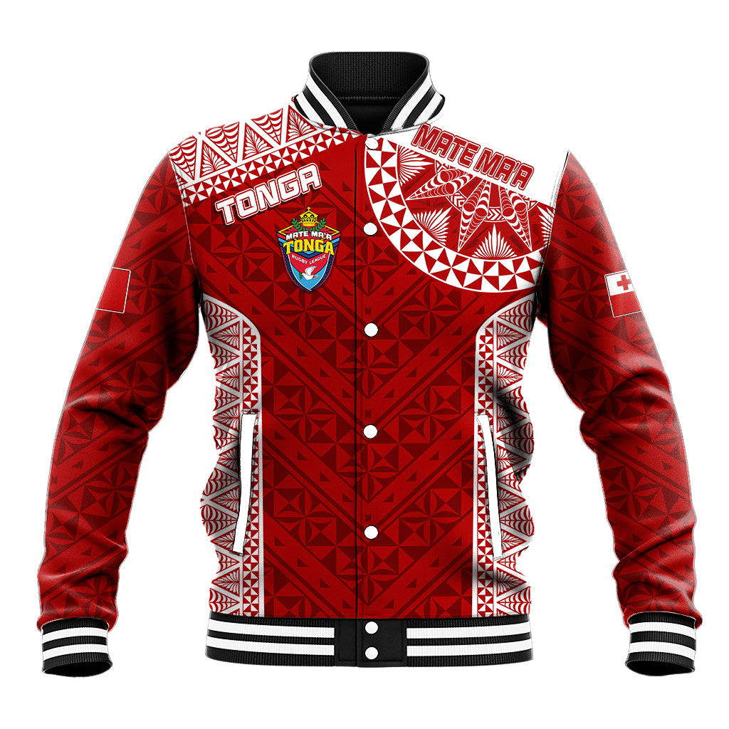 Personalised Tonga Rugby Baseball Jacket Mate Ma'a Tonga Champions LT7 - Wonder Print Shop
