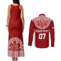 Personalised Tonga Rugby Couples Matching Tank Maxi Dress and Long Sleeve Button Shirts Mate Ma'a Tonga Champions LT7 - Wonder Print Shop